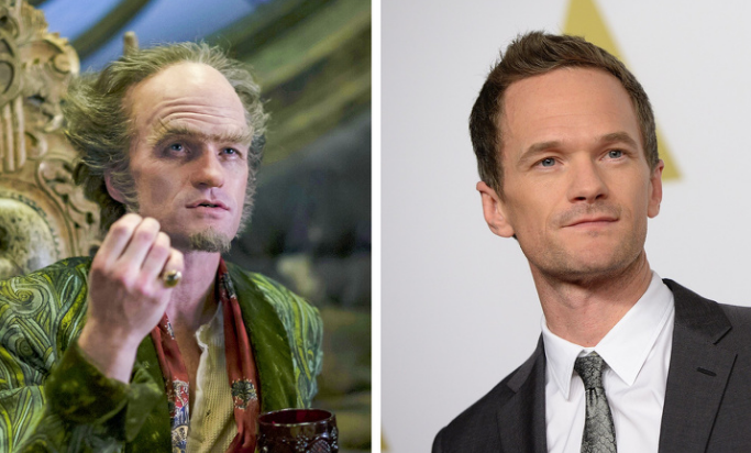 Neil Patrick Harris nel ruolo del conte Olaf nell'originale Netflix A Series of Unfortunate Events (2017)