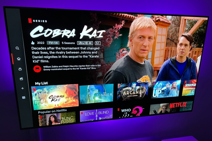 La schermata iniziale di Netflix con Cobra Kai.