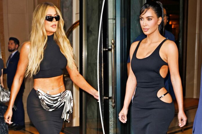 Kim Kardashian sfoggia tagli alla moda, Khloé sfoggia addominali strappati a New York
