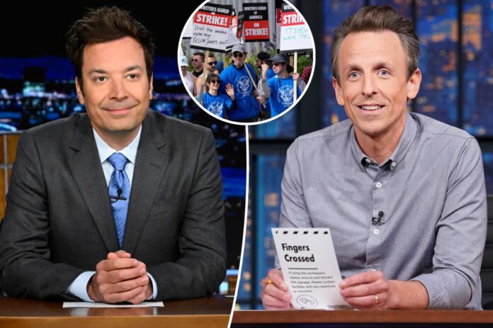 Jimmy Fallon, Seth Meyers aiutano a pagare il personale durante lo sciopero degli scrittori
