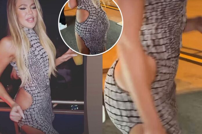 Khloé Kardashian sfoggia ritagli rischiosi al concerto di Usher con Kim
