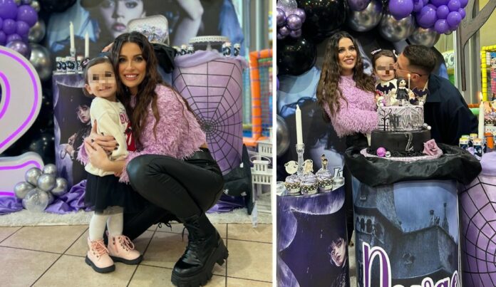 Alessia Macari festeggia i 2 anni della figlia Nevaeh con un party a tema Mercoledì Addams