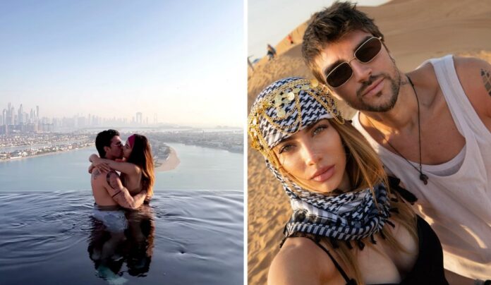 Andrea Damante e Elisa Visari romantici nel deserto di Dubai