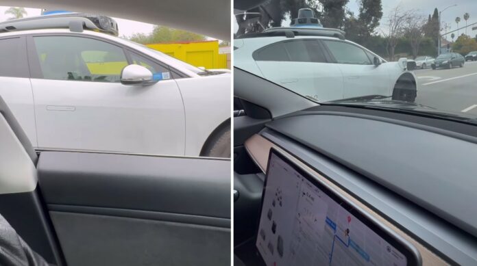 Elisabetta Canalis incontra una macchina senza conducente a Los Angeles