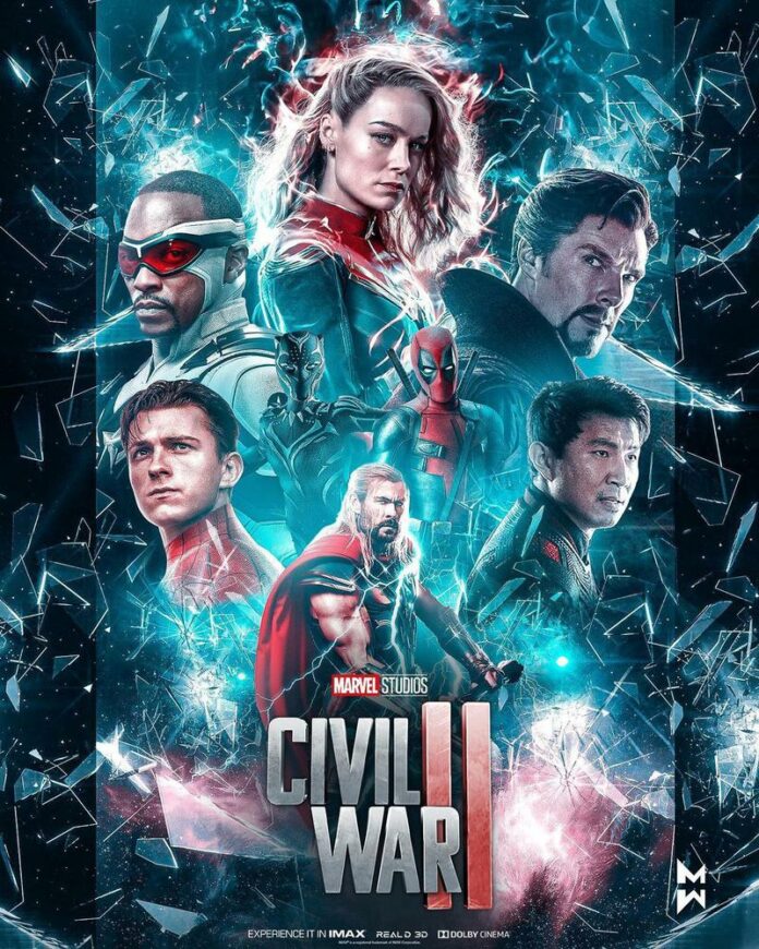 Un poster realizzato da un fan per un non reale seguito di Captain America: Civil War con vari supereroi