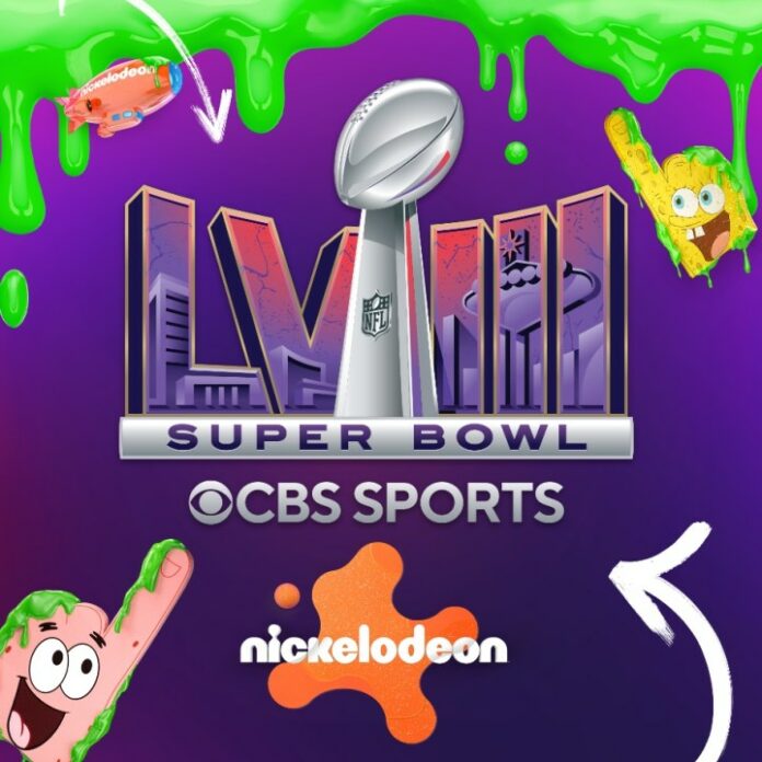 Un'immagine promozionale per il Super Bowl LVIII su Nickelodeon.