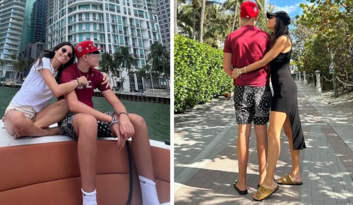 Elisabetta Gregoraci in vacanza a Miami col figlio Nathan Falco