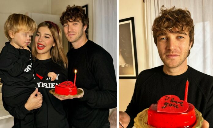 Clizia Incorvaia e Paolo Ciavarro festeggiano San Valentino con il loro piccolo Gabriele
