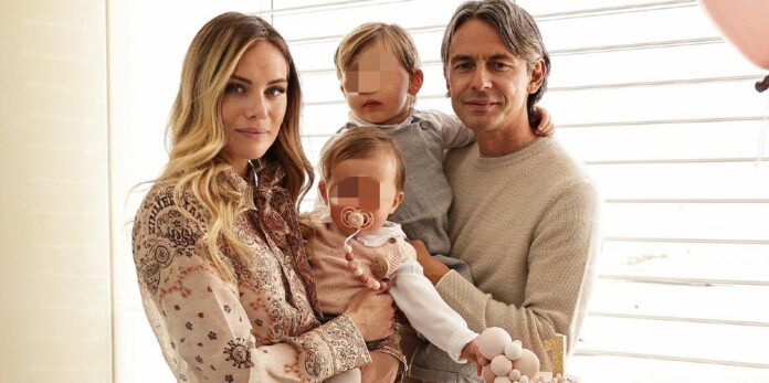 Pippo Inzaghi e Angela Robusti festeggiano il primo compleanno della piccola Emilia, la loro secondogenita