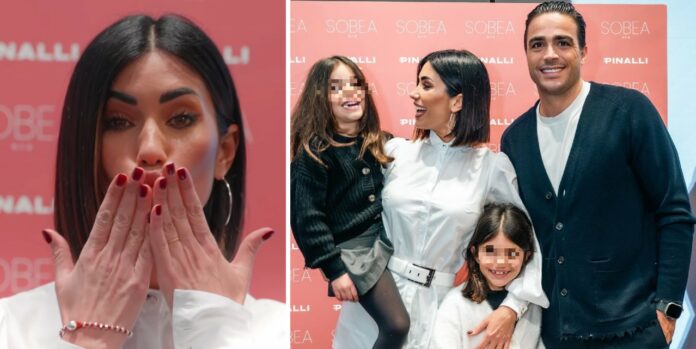 Federica Nargi festeggia il suo brand di cosmetici con la famiglia a Milano