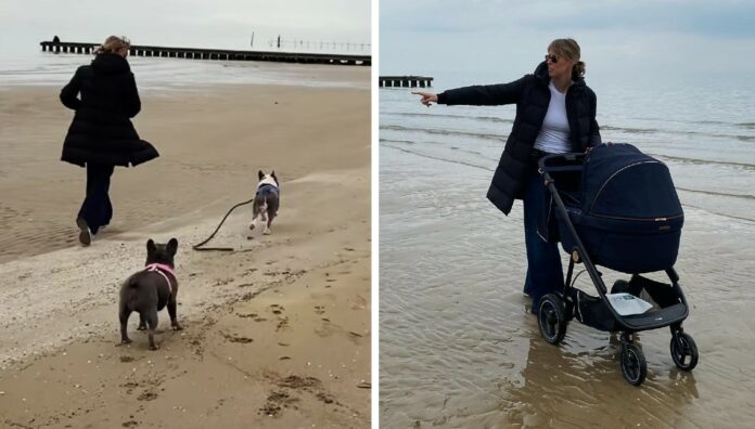 Federica Pellegrini porta i cani e la sua piccola Matilde per la prima volta al mare: le foto