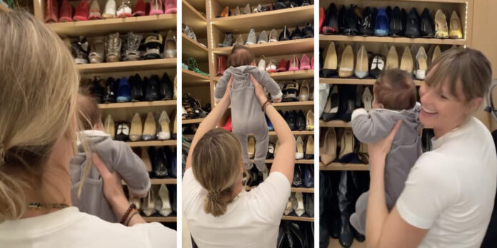 Federica Pellegrini mostra alla figlia neonata la sua enorme collezione di scarpe: ''Tutto questo un giorno sarà tuo''