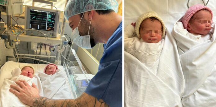 Veronica Peparini ha partorito: la prima dolcissima foto delle gemelline con papà Andreas Muller in lacrime