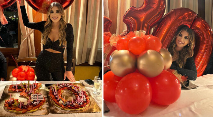 Nicoletta Larini compie 30 anni e festeggia con un party tutto in rosso