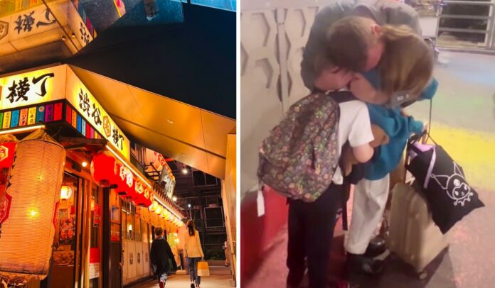 Daniele De Rossi riabbraccia i figli e la moglie Sarah Felberbaum, tornati da un viaggio di 18 giorni in Giappone