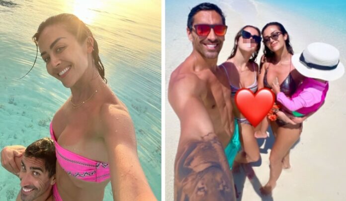 Le immagini della vacanza alle Maldive di Giorgia Palmas e Filippo Magnini con le figlie Sofia e Mia