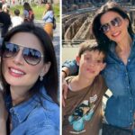 Alessia Mancini e Flavio Montrucchio turisti a Roma con i figli Mia e Orlando