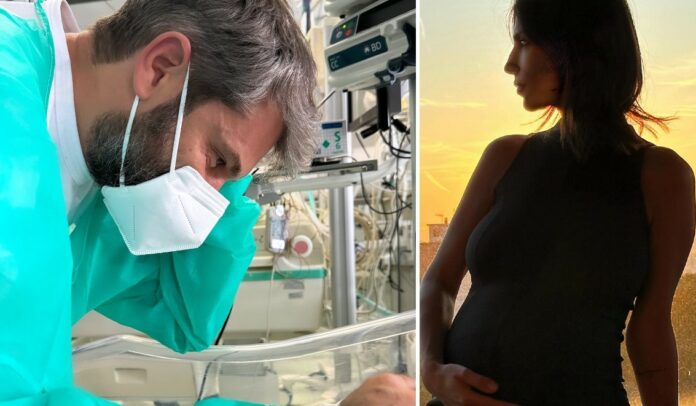 ''Stiamo ancora lottando, questa bufera passerà'': Roberta Morise dopo il parto pubblica foto del compagno che guarda il loro bimbo ricoverato