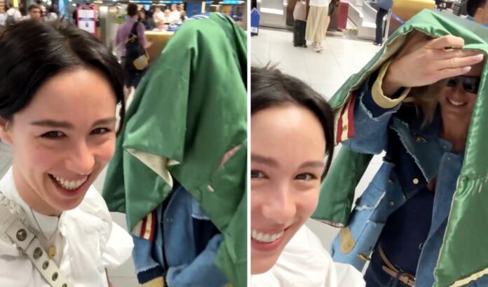 Guarda come Michelle Hunziker è costretta a nascondersi in aeroporto con la figlia per evitare di essere riconosciuta