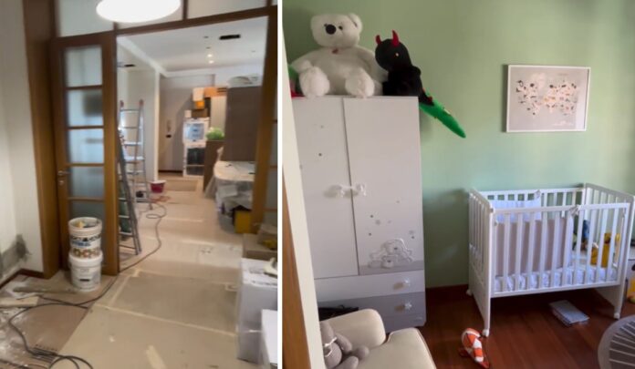 Clizia Incorvaia mostra la casa romana nel pieno della ristrutturazione