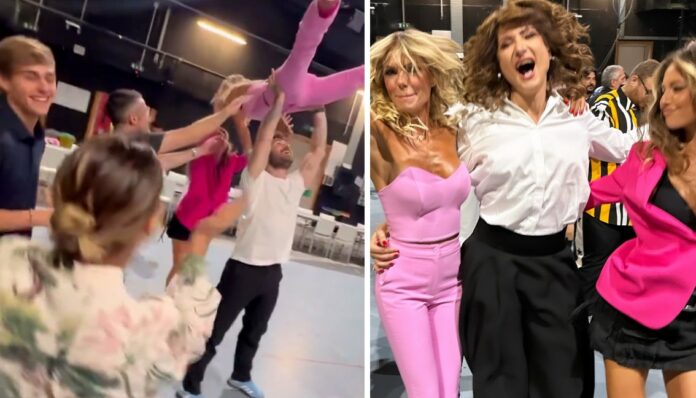 Sonia Bruganelli con il nuovo presunto fidanzato Angelo Madonia, insegnante di 'Ballando', anche alla finale dell'Isola: guarda