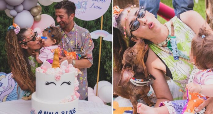 Nina Zilli festeggia insieme a Danti il primo compleanno della figlia Anna Blue