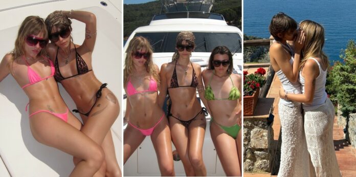 Victoria De Angelis dei Maneksin più innamorata che mai della fidanzata Luna Passos: le foto della passione in barca durante la vacanza in Italia