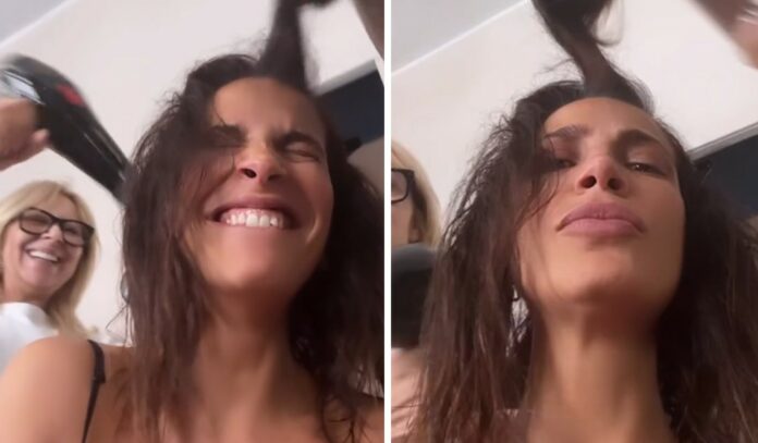 ''Non ti si può guardà, ci pensiamo noi'': due amici parrucchieri di Roberta Morise vanno ad aggiustarle il look dopo il parto