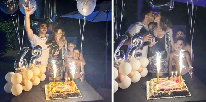 Laura Chiatti festeggia 42 anni nel giardino della sua villa in Umbria con il marito Marco Bocci, i figli e i fuochi d'artificio: foto