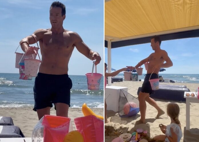 Il marito di Alena Seredova è un papà tuttofare in spiaggia con la figlia e le amichette