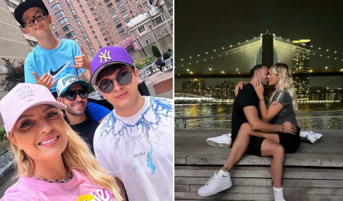 Manila Nazzaro e il neo marito Stefano Oradei a New York con i figli di lei: luna di miele in famiglia allargata, foto