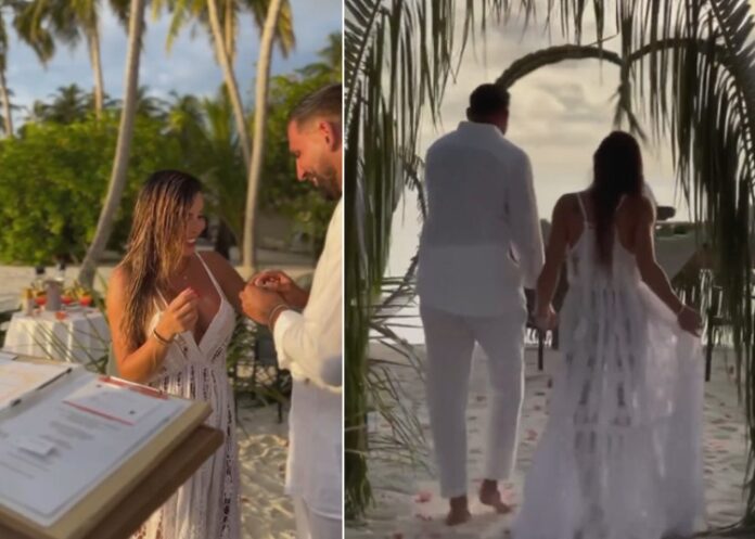 Guendalina Tavassi e Federico Perna si sono sposati alle Maldive davanti ai figli di lei