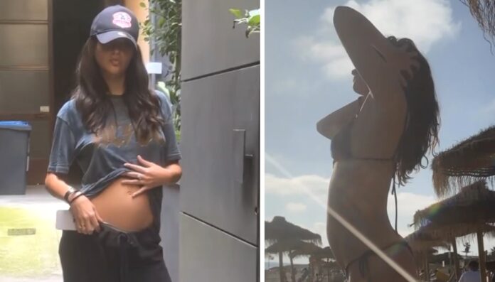 Sara Barbieri incinta di Fabrizio Corona mostra il pancino che cresce: foto