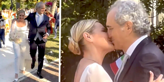 Simona Ventura e Giovanni Terzi si sono sposati: le prime immagini del matrimonio al Grand Hotel di Rimini