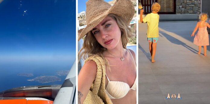 Chiara Ferragni è arrivata in Grecia con un volo low cost? Le immagini della vacanza ellenica in famiglia: guarda