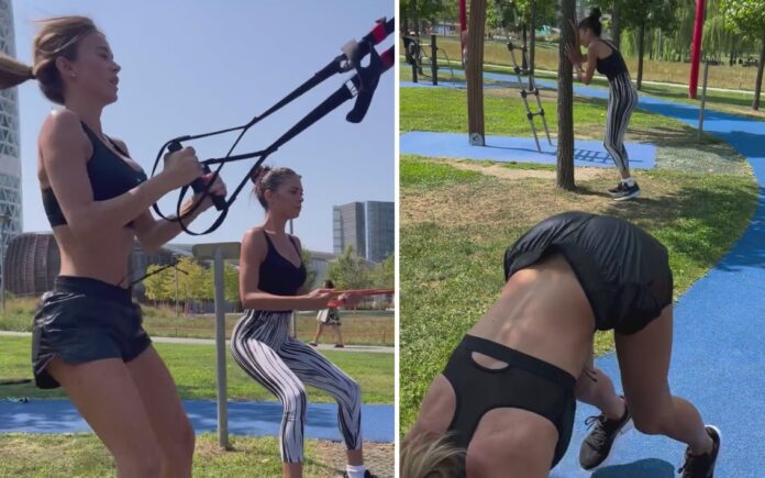 Diletta Leotta ed Elodie amiche anche nello sport: si allenano insieme al parco nel cuore di Milano tra muscoli e risate, le immagini