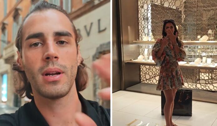 Gianmarco Tamberi costretto dalla moglie ad entrare da Damiani per ricomprare la fede che ha perso nella Senna: guarda