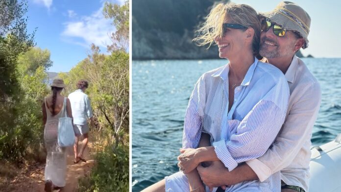 Daniele Bossari e Filippa Lagerback in vacanza all'Elba con la figlia Stella