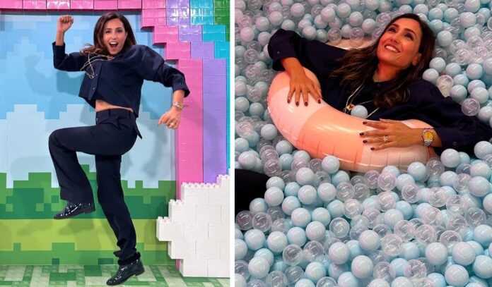 Caterina Balivo scatenata al museo del gioco di Roma