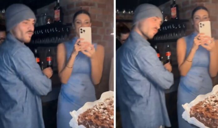 Belen e l'ex Antonino Spinalbese vicini alla festa dell'amica comune, tra i due sintonia e cordialità: guarda