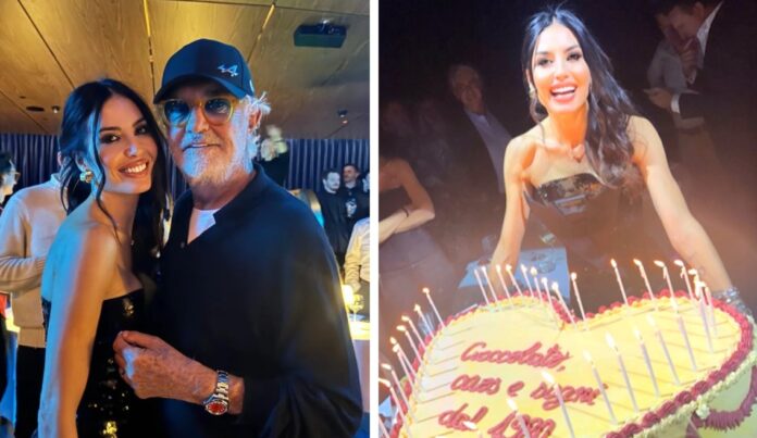 Elisabetta Gregoraci festeggia 45 anni tra la neve con Briatore e una super torta: foto