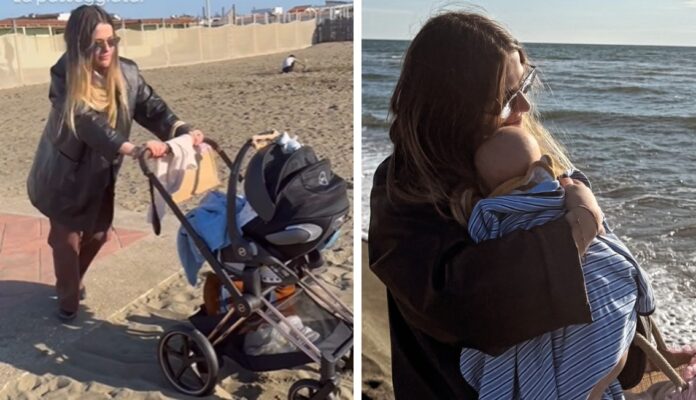 Jacqueline Luna Di Giacomo porta per la prima volta il figlio avuto da Ultimo al mare: guarda