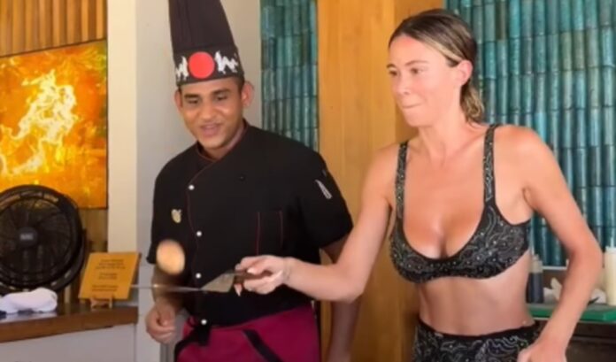 Diletta Leotta fallisce la lezione di cucina alle Maldive
