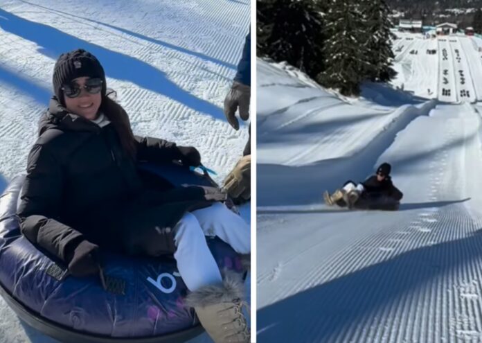 Meghan Markle, rara apparizione social: giochi sulla neve col Principe Harry
