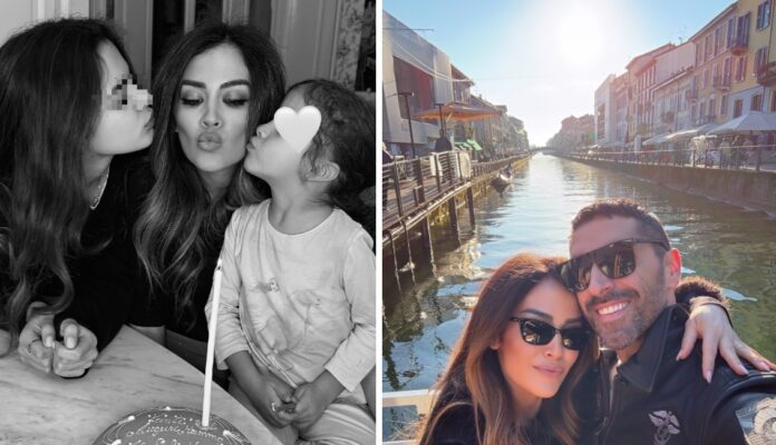 Giorgia Palmas festeggia 43 anni sui navigli a Milano con il marito e le figlie
