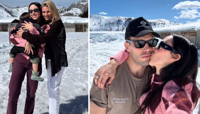 Le foto del weekend in montagna per i 2 anni di Cesare il figlio di Aurora Ramazzotti