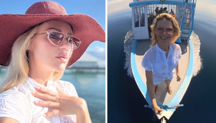 Michelle Hunziker sportiva anche alle Maldive