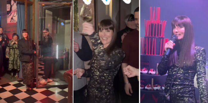 Victoria Cabello, festa a sorpresa a Milano per i 50 anni: tanti vip con la sua stessa frangetta per l’occasione, foto
