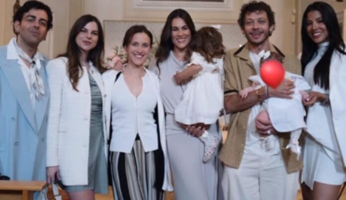 Valentino Rossi e Francesca Sofia Novello festeggiano il battesimo della secondogenita Gabriella
